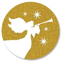 Star Christmas Envelope Seals - Set of 72, Gold Angel Christmas Sticker Seal