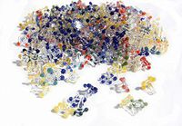 Office & More (200) Handcrafted Glass Smoking Pipe Screens Daisy Flower Style Screen Pyrex Assorted Colors 200 Premium Quality Pieces 1/4" to 3/8" in