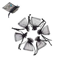 Ytzada 100PCS 3x4 Inches Organza Gift Bags Small Mini Drawstring Pouches Candy Jewelry Party Wedding Favor Present Bags Black