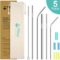 5 PCS Stainless Steel Metal Straws10.5"/8.5" Reusable Drinking Straws for 30oz/20oz Yeti Tumbler Diameter 0.48" 0.32" 0.24" Straw with Silicone Tip Cleaning Brush & Pouch-Fits All Your Drinking Needs
