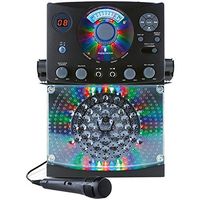 Singing Machine SML385BTBK Bluetooth Karaoke System with LED Disco Lights, CD+G, USB, and Microphone, Black