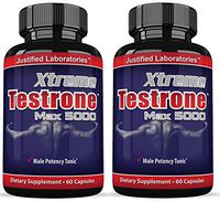 Xtreme Testrone 5000 Max Male Enhancement Increase Strength Stamina Endurance Increase Strength Stamina Endurance 60 Capsules Per Bottle 2 Bottles