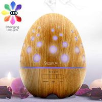 Aromatherapy Essential Oil Aroma Diffuser - Ultrasonic 400ml Wood Bamboo Cool Mist Fragrance Humidifier w/ Fade Light & Off Timer - SereneLife SLFRSHAR14