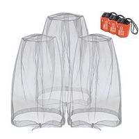 Mosquito Head Nets Gnat Repellant Head Netting for No See Ums Insects Bugs Gnats Biting Midges from Any Outdoor Activities, Works Over Most Hats Comes with Free Stock Pouches (3pcs, Grey)