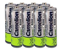 Camelion AA Size NiCd Nickel Cadmium 1.2V 600 mAh Rechargeable Battery for Solar Garden Lights (8 Pack)