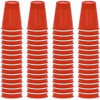 DecorRack 12 oz Disposable Plastic Cups, Solo Party Cups, Orange (60 Pack)