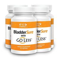 Bladder Sure with Go Less Health Supplement – Maximum Strength Pumpkin Seed Formula – Control Overactive Bladder Within A Week – 4 Bottles, 120 Capsules