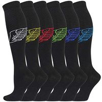 6 Pairs Compression Socks 20-30 mmHg for Men Women Medical Nurses Athletic Travel (Black-6 Pairs, L/XL)