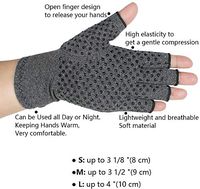 Winter Gloves, Compression and Warmth to Increase Circulation Reduce Pain, Help Healing, Breathable, Fingerless, 1 Pair, Little Rubber Block Surface, Anti-Slip (S=L*W=19.5cm*7cm)