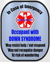 Down Syndrome Medical Alert Safety Decal Sticker