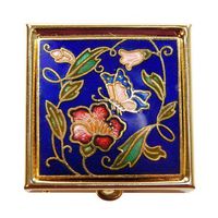 1 1/2" Decorative Pill Box (Blue Square)