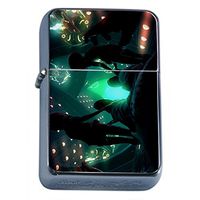 Vintage Alien Abduction S12 Flip Top Oil Lighter Smoking Cigarette Smoker Includes Free Silver Case