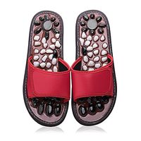 BYRIVER Acupressure Foot Massager Reflexology Massage Slippers Shoes Sandals for Men Women (Red 25)