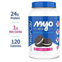 AstroFlav MyoMix Premium Whey Protein Powder, Protein Blend Isolate and Concentrate for Muscle Building, 24g Protein Meal Replacement with MCT Oils, 28 Servings, Double Stuffed Cookies and Cream
