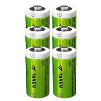 CR123A 3V Lithium Battery, Taken 1600mAh Lithium Batteries for Flashlight Torch Microphones - Pack of 6