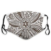 Fashion Comfortable Windproof mask,Ornamental Cocoa Beans Forming A Flower Chocolate Organic Leaf Illustration,Printed Facial Decorations for Unisex M