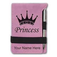 Mini Notepad, Princess Crown, Personalized Engraving Included (Pink)