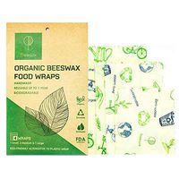 Beeswax Food Wrap Assorted 4 Pack: Organic Eco-Friendly Reusable Bees Wax Wraps are Sustainable and Biodegradable - Zero Waste Plastic Free Alternative for Food Storage - 1 Small, 2 Medium, 1 Large