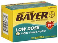 Bayer spirin Regimen Low Dose 81mg Enteric Coated Tablets 120 ea (Pack of 10)