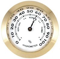 Brass Analog Hygrometer Cigar Humidity Gauge with Glass Lens for Humidors