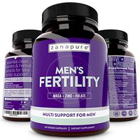 ZANAPURE Men's Fertility Supplement, Male Vitamin for Sperm Production, Libido Boost & Testosterone Support | D-aspartic Acid + Tribulus | Motility + Optimal Count + Conception Support, 60 Vegan Caps