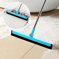 Bathroom Shower Squeegee With Long Stainless Steel Rod,180° Rotation Sweeping Scraping Glass Bathroom Floor Squeegee