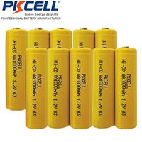 1.2V AA 1000mAh NI-CD Rechargeable Battery Button Top for Solar Lights 10PC