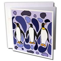 3dRose Fun Emperor Penguin Art Abstract Greeting Cards, Set of 12 (gc_200504_2)