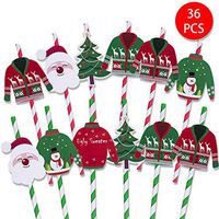 FaCraft Christmas Drinking Straws 36 PCS (Santa)