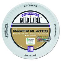 AJM Packaging AJM CP6OAWH 6" Paper Plate, Gold Label