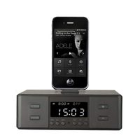 Bedside Alarm Clock Bluetooth Speaker FM Radio Lightning Dock for iPhone X 5S 5C 6 6+ 6S 7 7+ iPad Air Mini iPod,Black