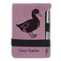 Mini Notepad, Duck, Personalized Engraving Included (Pink)