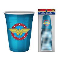 Wonder Woman 20 Pack Disposable Blue Cups