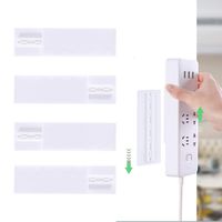 4 Pack Self Adhesive Power Strip Fixator,Heavy Duty Punch-Free Wall Mount Detachable Reusable Mounting Bracket for Power Outlets, Tissue Boxes, WiFi Routers