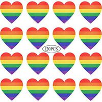 Gay Pride Stickers LGBT Rainbow Color Heart Shaped Stickers Roll for Gifts, Crafts, Envelope Sealing and Lesbian Gay Group Activities 1.6 x 1.6” (120pcs)