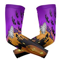 WXLIFE Halloween Cute Pumpkin Print Sun Uv Protection Sport Arm Sleeves for Men Women Kids Running Basketball Cycling Arm Warmer Sleeves 1 Pair