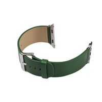 For iWatch Straps Leather 42mm AISPORTS Apple Watch Bands 42mm Leather Smart Watch Band Replacement Strap with Stainless Steel Bracelet Clasp for 42mm Apple Watch Sport Edition Series 3/2/1 - Green