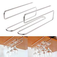 SimpleLif Wine Cup Rack Glass Cup Hangers Rack Holder Under Cupboard Hanger- Hanging Stemware Holder for Bar Kitchen-2 Rows