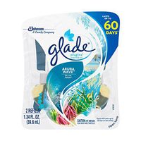 Glade PlugIns Refills Air Freshener, Scented and Essential Oils for Home and Bathroom, Aruba Wave, 1.34 Oz, Pack of 2