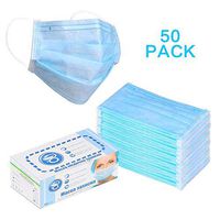 50 Pcs Disposable Protection for Face & Mouth, 3-Layer Breathable Fabric Earloop Dust Pollution