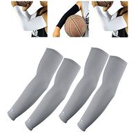Scorpion 2 Pairs Compression Arm Sleeves for Basketball Football Baseball and Other Activities, Youth & Kids Size, Gray