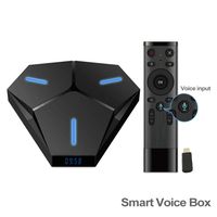 Anroid 9.0 TV Box with Voice Remote Control, DramaCo J15Pro, Android TV Box 4GB RAM 32GB ROM, Dual-WiFi 2.4GHz/5Ghz Bluetooth, 4core-64bits 3D/4K Full HD/H265 Android Streaming Box