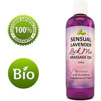 Edible Massage Oil and Personal Lubricant - Lavender Aromatherapy Body Oil and Sweet Almond Oil Aphrodisiac Sensual Massage Oil for Couples - Natural Massage Oil and Edible Lube for Men and Women