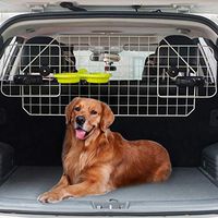BINGPET Dog Car Barrier for SUV Cars and Vehicles, Heavy Duty Adjustable Wire Barrier Pet with Suspended Bowl
