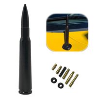 ZYTC Bullet Style Stubby Antenna Mast Radio Aerial Black Replacement Fit Chevy Silverado 2007-2019 | 4.2 inches