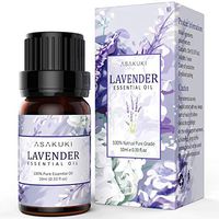 ASAKUKI Lavender Essential Oil 10ml, 100% Pure Natural Essential Oils, Organic Aroma Essential Oil, Scented Oils for Diffuser, Therapeutic Body Massage, DIY Candles, Help Relieve Stress