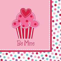 Heart Cupcake Beverage Napkins (18ct)