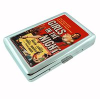 Girls In The Night Vintage Metal Silver Cigarette Case Holder RFID-Blocking Wallet