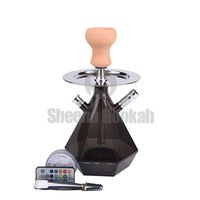 HOOKHA Portable Mini Hookah Set Acrylic Base LED Single Tube Shisha Suit Men and Women Smoker Best Choice - Suitable for Indoor/Outdoor/bar/beach/29cm