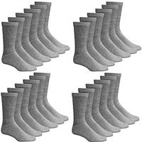 6 12 Pairs Men's Circulatory Diabetic Crew Socks Size 9-11 10-13 13-15 (Gray(12-Pairs), 9-11)